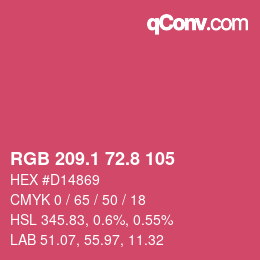 カラーコード: RGB 209.1 72.8 105 | qconv.com