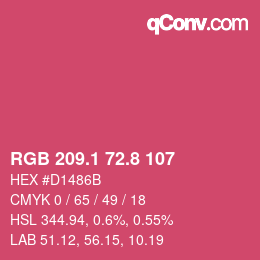 カラーコード: RGB 209.1 72.8 107 | qconv.com