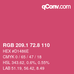 カラーコード: RGB 209.1 72.8 110 | qconv.com