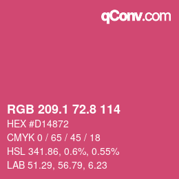 カラーコード: RGB 209.1 72.8 114 | qconv.com