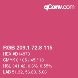 カラーコード: RGB 209.1 72.8 115 | qconv.com
