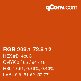 Color code: RGB 209.1 72.8 12 | qconv.com