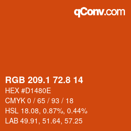 Color code: RGB 209.1 72.8 14 | qconv.com