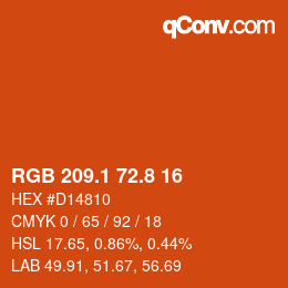 Farbcode: RGB 209.1 72.8 16 | qconv.com