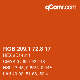 Color code: RGB 209.1 72.8 17 | qconv.com