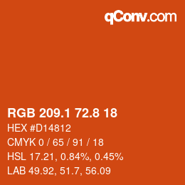 Color code: RGB 209.1 72.8 18 | qconv.com