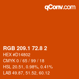 カラーコード: RGB 209.1 72.8 2 | qconv.com