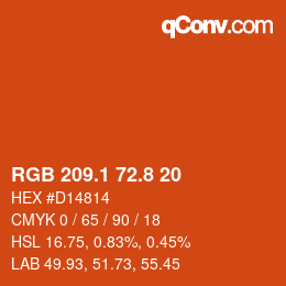 カラーコード: RGB 209.1 72.8 20 | qconv.com