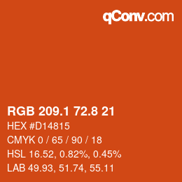 Farbcode: RGB 209.1 72.8 21 | qconv.com