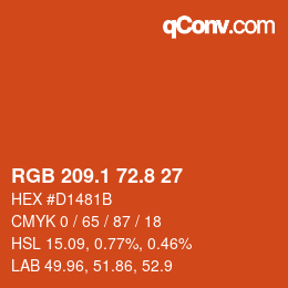 Color code: RGB 209.1 72.8 27 | qconv.com