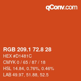 Farbcode: RGB 209.1 72.8 28 | qconv.com