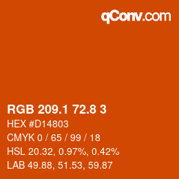 Farbcode: RGB 209.1 72.8 3 | qconv.com