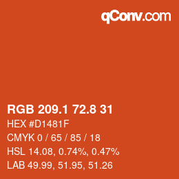 Color code: RGB 209.1 72.8 31 | qconv.com