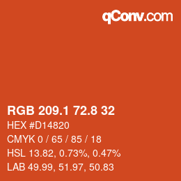 Color code: RGB 209.1 72.8 32 | qconv.com