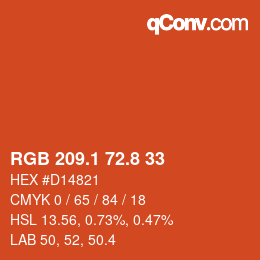 Farbcode: RGB 209.1 72.8 33 | qconv.com