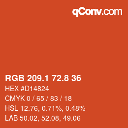 Farbcode: RGB 209.1 72.8 36 | qconv.com