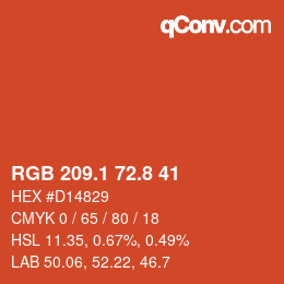 Color code: RGB 209.1 72.8 41 | qconv.com