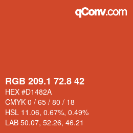 Farbcode: RGB 209.1 72.8 42 | qconv.com