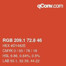 Color code: RGB 209.1 72.8 46 | qconv.com