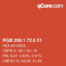 Color code: RGB 209.1 72.8 51 | qconv.com