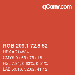 Color code: RGB 209.1 72.8 52 | qconv.com