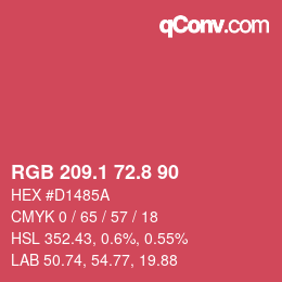 カラーコード: RGB 209.1 72.8 90 | qconv.com