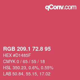 カラーコード: RGB 209.1 72.8 95 | qconv.com