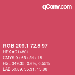 カラーコード: RGB 209.1 72.8 97 | qconv.com