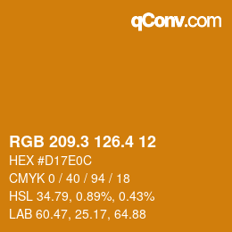 カラーコード: RGB 209.3 126.4 12 | qconv.com