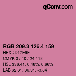 カラーコード: RGB 209.3 126.4 159 | qconv.com