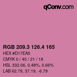 カラーコード: RGB 209.3 126.4 165 | qconv.com