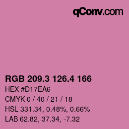カラーコード: RGB 209.3 126.4 166 | qconv.com