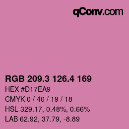 カラーコード: RGB 209.3 126.4 169 | qconv.com