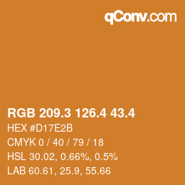 カラーコード: RGB 209.3 126.4 43.4 | qconv.com