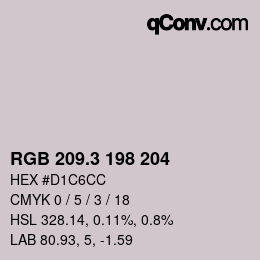 カラーコード: RGB 209.3 198 204 | qconv.com