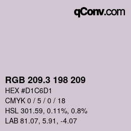 カラーコード: RGB 209.3 198 209 | qconv.com