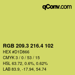 カラーコード: RGB 209.3 216.4 102 | qconv.com