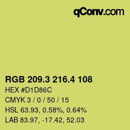 カラーコード: RGB 209.3 216.4 108 | qconv.com