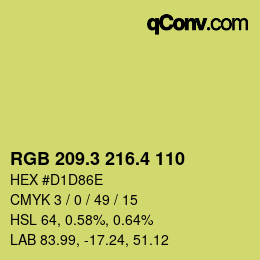 カラーコード: RGB 209.3 216.4 110 | qconv.com