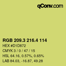 カラーコード: RGB 209.3 216.4 114 | qconv.com