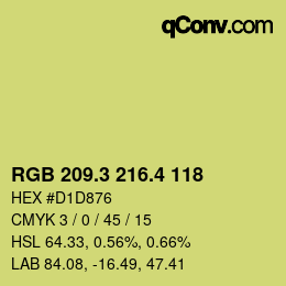 カラーコード: RGB 209.3 216.4 118 | qconv.com