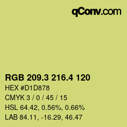 カラーコード: RGB 209.3 216.4 120 | qconv.com