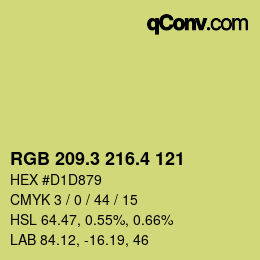 カラーコード: RGB 209.3 216.4 121 | qconv.com