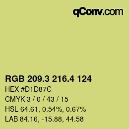 カラーコード: RGB 209.3 216.4 124 | qconv.com