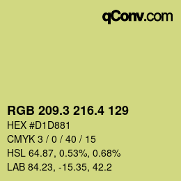 カラーコード: RGB 209.3 216.4 129 | qconv.com