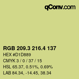 カラーコード: RGB 209.3 216.4 137 | qconv.com