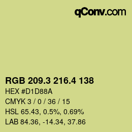 カラーコード: RGB 209.3 216.4 138 | qconv.com