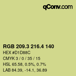 カラーコード: RGB 209.3 216.4 140 | qconv.com