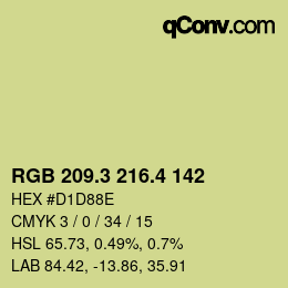カラーコード: RGB 209.3 216.4 142 | qconv.com