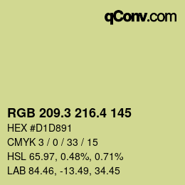 カラーコード: RGB 209.3 216.4 145 | qconv.com